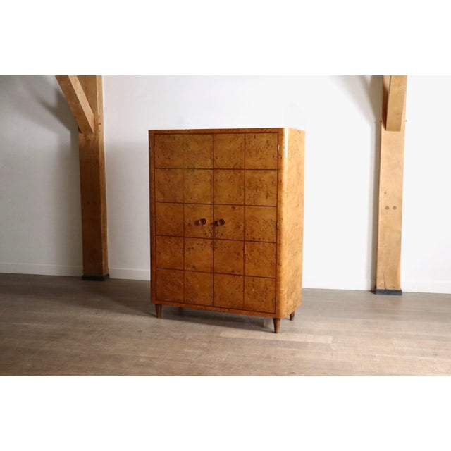 Art Deco Wardrobe in Burl Walnut, Italy, 1930s For Sale - Image 11 of 17
