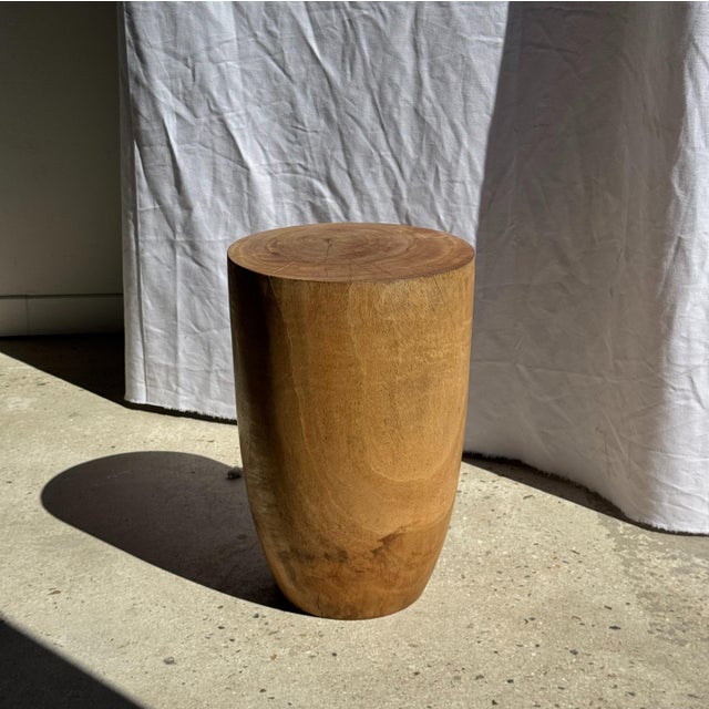 Vintage Side Table in Natural Cylindrical Mango Wood, 1980s For Sale - Image 10 of 18