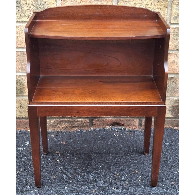 Chippendale Mid 20th Century Tiered Mahogany Bedside Table Nightstand For Sale - Image 3 of 8