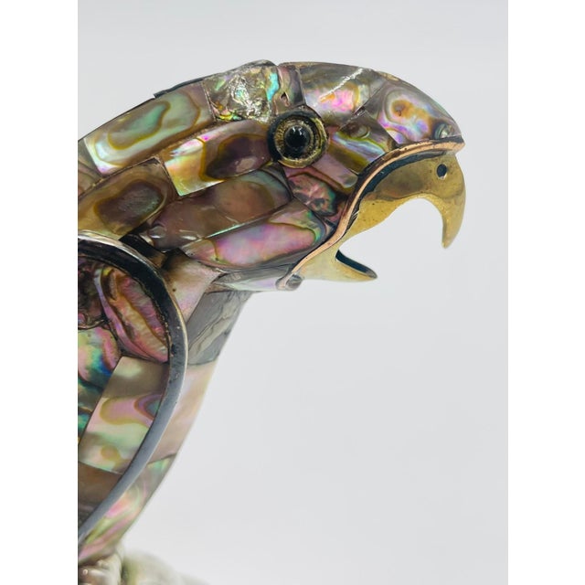 1970s Mexican Silver Plated & Abalone Parrot Bell in the Style of Emilia Castillo For Sale - Image 10 of 18