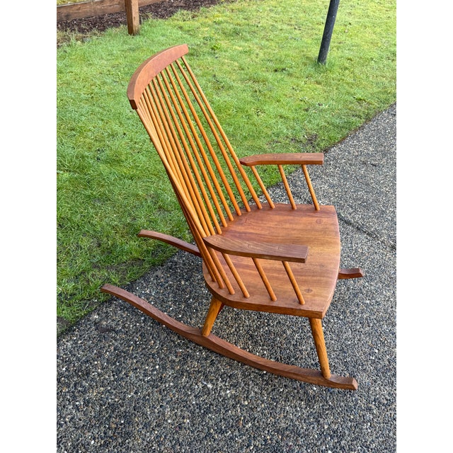Vintage Thomas Moser Windsor Style Cherry Rocking Chair 1991 | Chairish