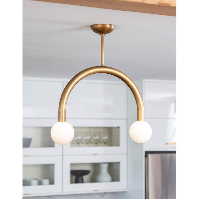 Traditional Regina Andrew Happy Steel Pendant, Small, Natural Brass For Sale - Image 3 of 9