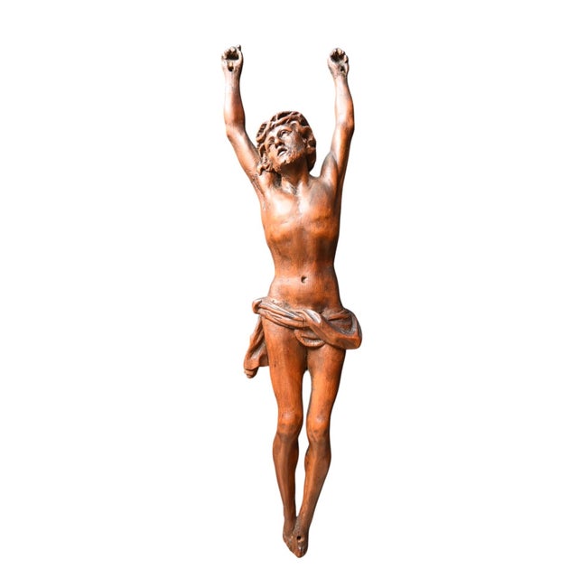 Brown Antique Christ Corpus in the style of Jansenist, 1600s For Sale - Image 8 of 8