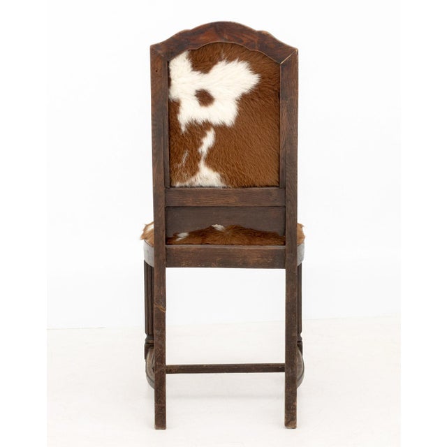 Animal Skin Cow Hide Upholstered Side Chair For Sale - Image 7 of 7