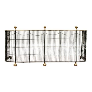 Early 19th Century New England Wrought Iron, Wire and Brass Fireplace Fender