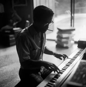11x14 Print of Sammy Davis Jr. At His Hollywood Hills Home Playing the Piano 1960 Photo by Sid Avery