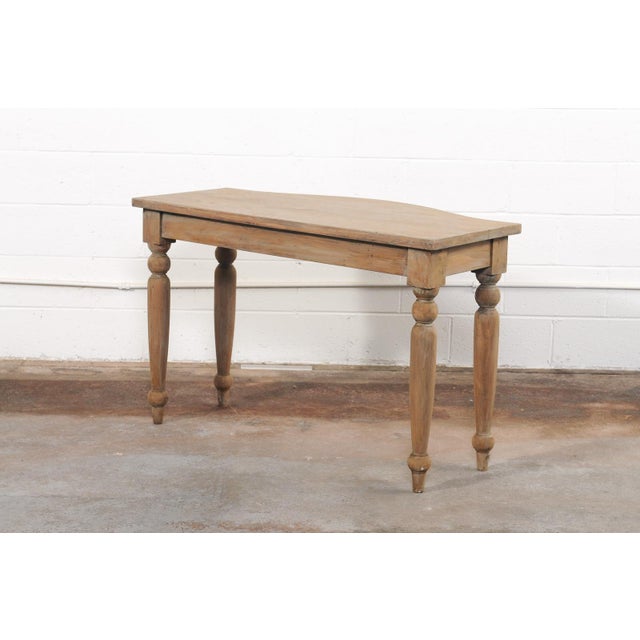 Tan French Country 19th C. Bow-Front Console For Sale - Image 8 of 12