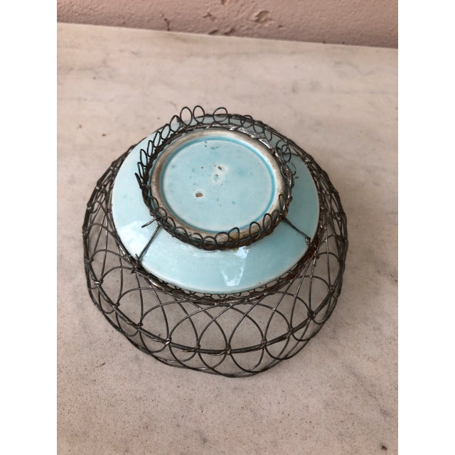 Majolica Wire Basket With an Angel, Circa 1900 For Sale - Image 4 of 6