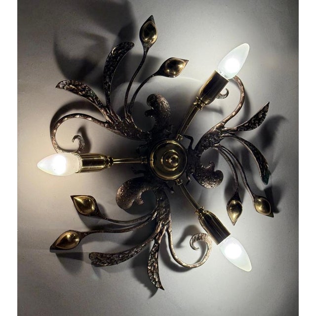 Vintage Flush Mount in Brass and Iron by Hans Möller, 1980s For Sale - Image 13 of 16