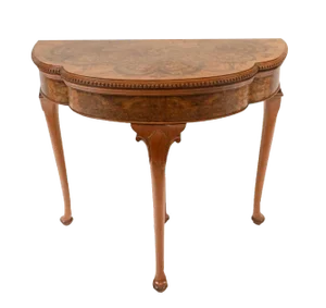 Queen Anne Burr Walnut Games Table, 1930s