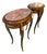 Pair of French Louis XV Mahogany End Tables Gilt Bronze, Marble Top For Sale