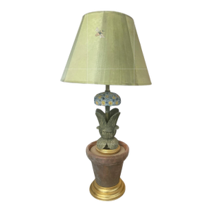 Vintage Whimsical Prime Rose Terracotta Table Lamp
