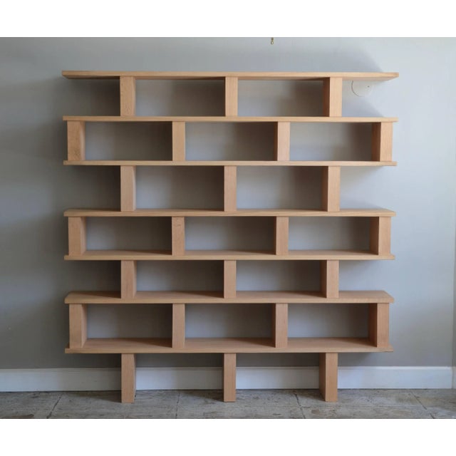 Wood 'Verticale' Polished Oak Shelving Unit by Design Frères For Sale - Image 7 of 8