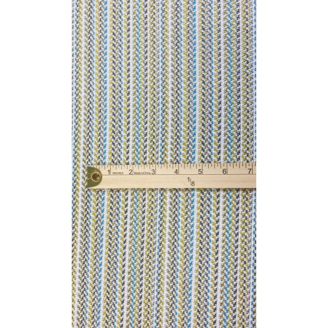 Mid-Century Modern Romo Esker Wasabi Indoor Outdoor Chartreuse Green Grey Turquoise Blue White Woven Upholstery Fabric For Sale - Image 3 of 4