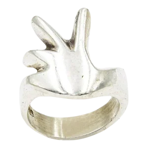 Mexican Sterling Silver Hand Ring size 9