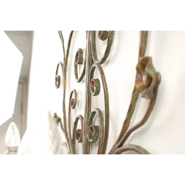 Metal Mid-Century Metal Floral Sconce, 1960s For Sale - Image 7 of 9