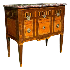 18th Century Louis XVI Marquetry Commode with Marble