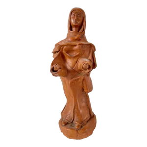 Vintage Woman Sculpture Terra Cotta French