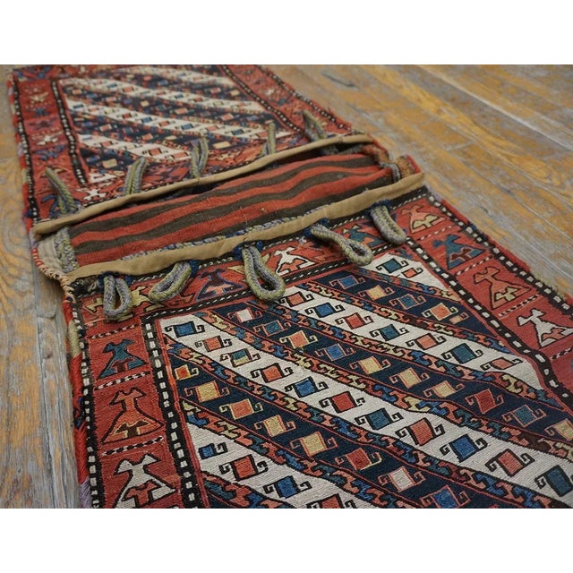 Persian Early 20th Century Nw Persian Soumak Cargo Bag For Sale - Image 3 of 9