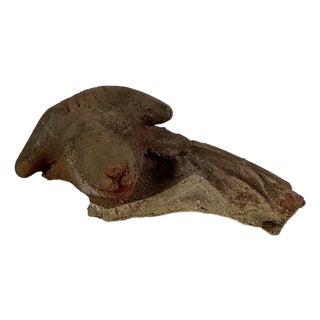 Vintage Broken Off & Salvaged Terracotta Head of a Ram, Sculptural Decor For Sale