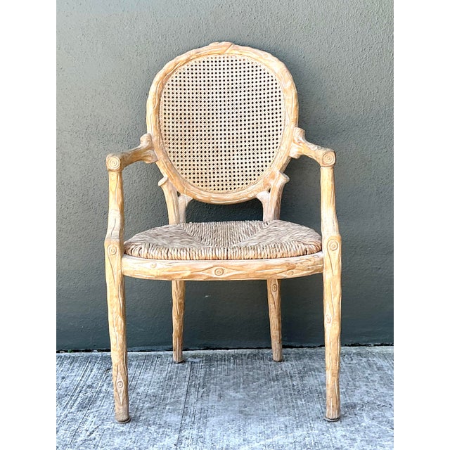 Late 20th Century Vintage Faux Bois Arm Chair For Sale - Image 5 of 12