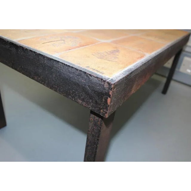 Vintage French Coffee Table with Ceramic Top by Roger Capron, 1970s For Sale - Image 12 of 18