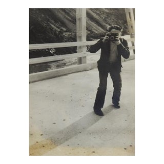 Mid 20th Century Man With Camera Snapshot Photograph For Sale