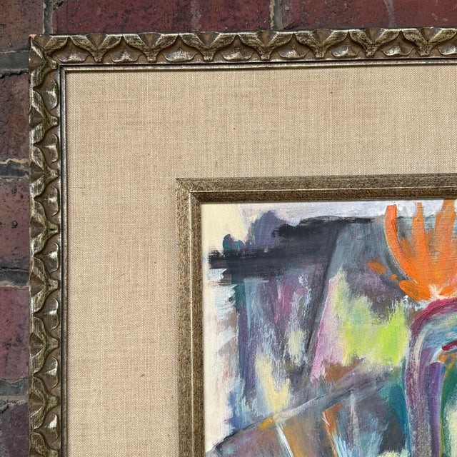 Expressionist Birds of Paradise Oil Painting Signed by Artist Spoonamore For Sale In Cleveland - Image 6 of 11