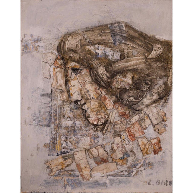 1960s Ljubo Biro Untitled Woman in Profile Signed Acrylic Painting on Masonite 1960s For Sale - Image 5 of 12