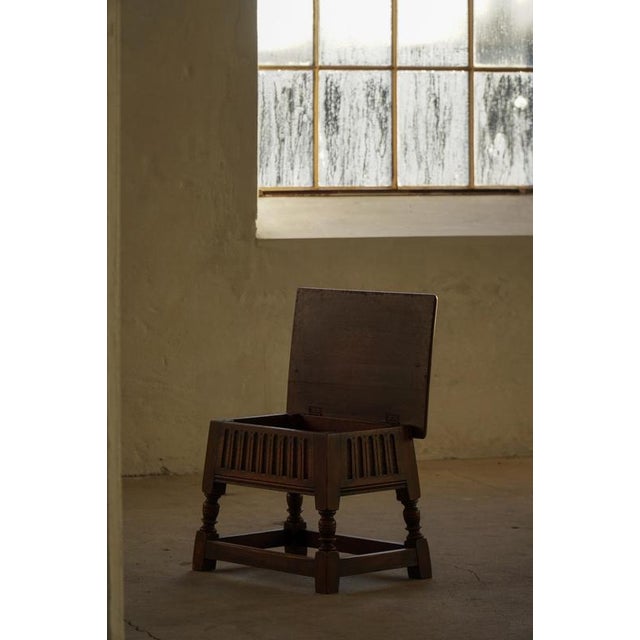 Vintage Scandinavian Oak Accent Stool, 1920s For Sale - Image 14 of 18