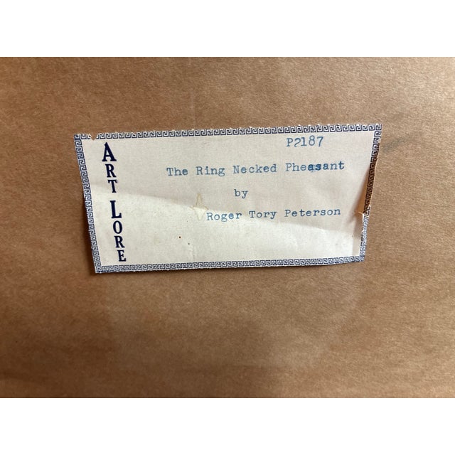 Vintage Pheasant Framed Art Roger Tory Peterson Cottage English Study Decor For Sale - Image 16 of 18
