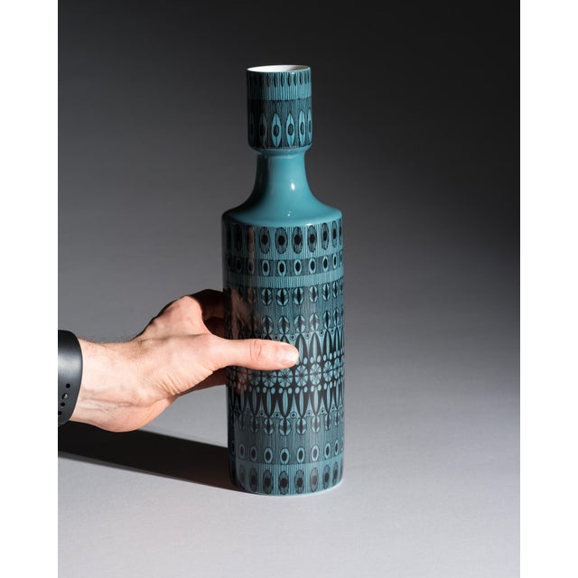 Turquoise Porcelain Vase and Lidded Box Set by Hans Theo Baumann for Rosenthal, 1964, Set of 3 For Sale - Image 11 of 17