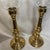 1980s Pair of Vintage Decorative Crafts Brass & Glass Hurricane Candle Holders, 3270 For Sale - Image 5 of 6