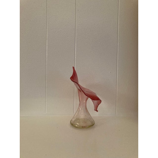 Vintage Hand-Blown Art Glass Vase For Sale - Image 4 of 11