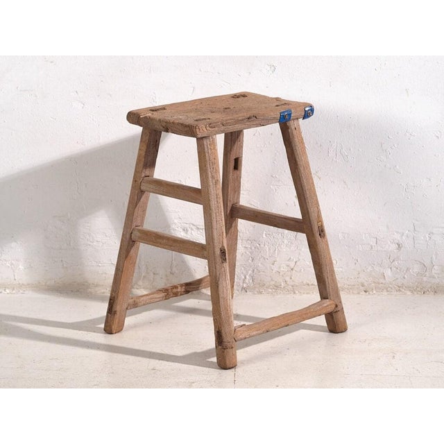 Brown Antique Stools in Elm, 1900s, Set of 2 For Sale - Image 8 of 11