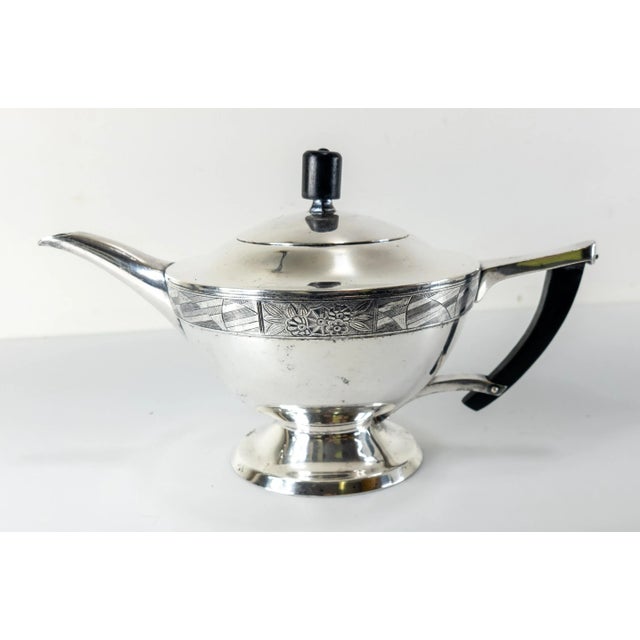 1920's Art Deco Silverplate Teapot by Albert Frederic Saunders for Benedict Modernistic Line For Sale - Image 13 of 13