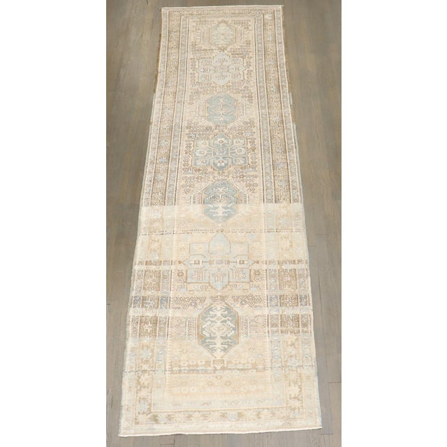 Early 20th Century Neutral Persian Heriz Karadja Runner rug no. j5323 For Sale - Image 5 of 9