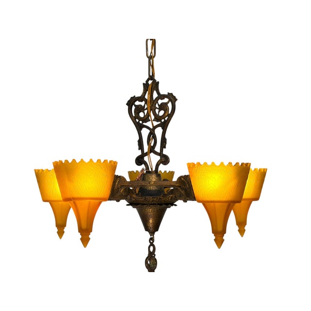 Excellent example of Frankelite's unusual designs, and this has its original gold and black paint finish with small green...