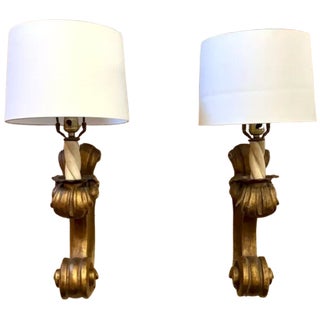 Early 20th Century Wood Giltwood Wall Sconces For Sale
