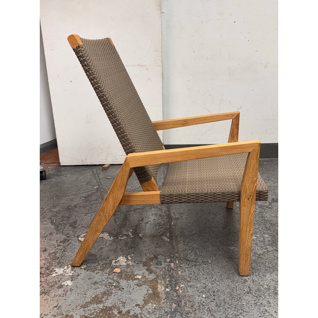 Janus Et Cie Quinta Teak Woven Reclining Lounge Chair, Outdoor For Sale In San Francisco - Image 6 of 12