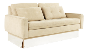 Milo Baughman Style Mid Century Chrome Base Settee Sofa