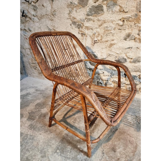Vintage Rattan Lounge Set, France, 1940s, Set of 3 For Sale - Image 18 of 18