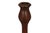 A pair of sleek, midcentury modern candlestick holders made of walnut. Elegantly turned columns are topped with tulip...