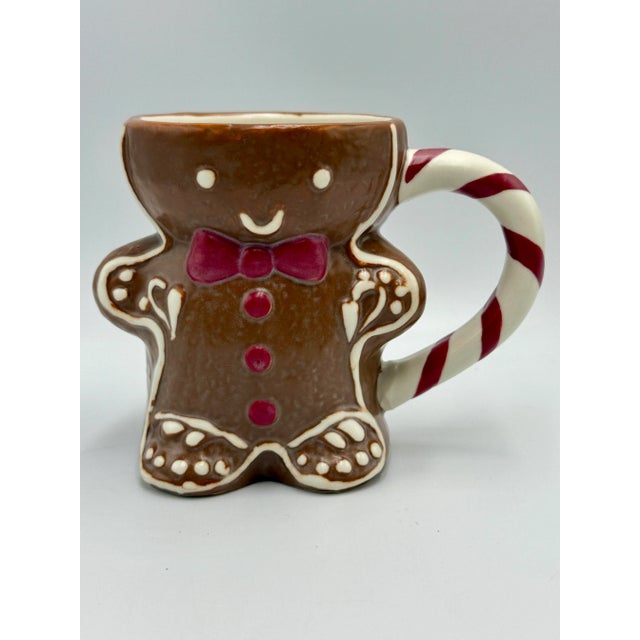 Brown Pottery Barn New Mr & Ms Spice Gingerbread Coffee Cocoa Mugs With Original Stickers For Sale - Image 8 of 8