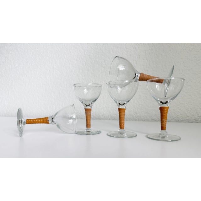 1940s Carl Auböck Rattan Wrapped Aperitif Glasses- Set of 5 For Sale In Sacramento - Image 6 of 7