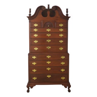 Antique 18th Century Clawfoot Cherry Queen Anne Highboy Chest on Chest For Sale