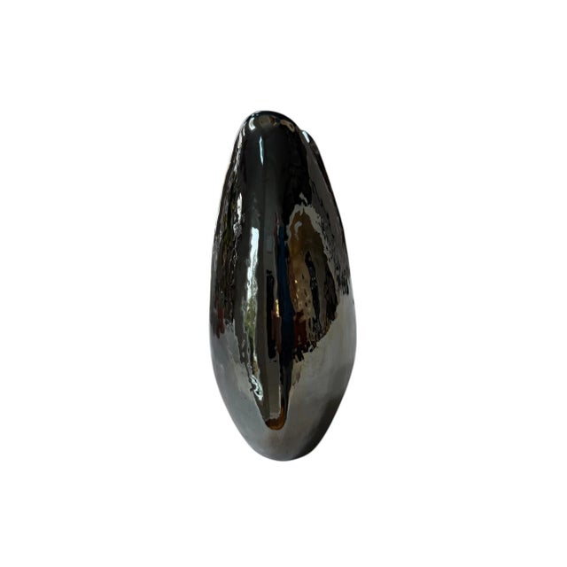 John-Richard 21st Century John-Richard Metallic Porcelain Vase For Sale - Image 4 of 7