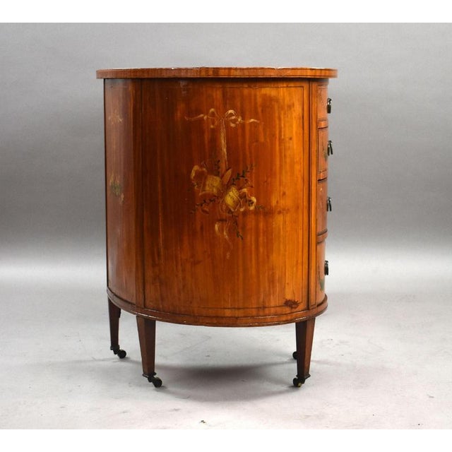 Edwardian Satinwood Kidney Shaped Writing Desk, 1900 For Sale - Image 3 of 12