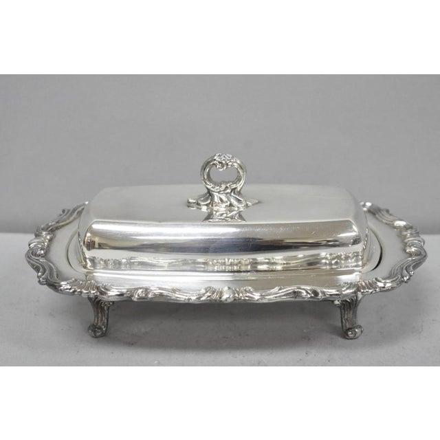 Vintage Fb Rogers 1959 Victorian Silver Plated Footed Covered Butter Dish For Sale - Image 13 of 14