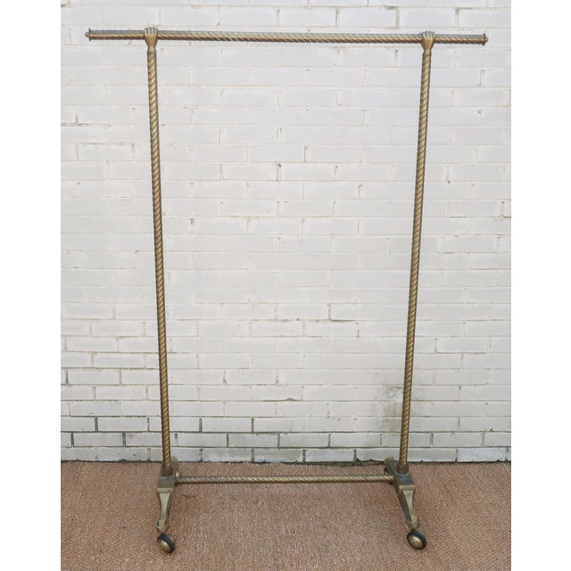 Brass Hand Clothing Rack Stand, 1950's Chairish